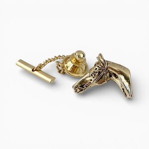 Vintage Mens Coventry Gold Tone Horse Head Tie Tack Pin.